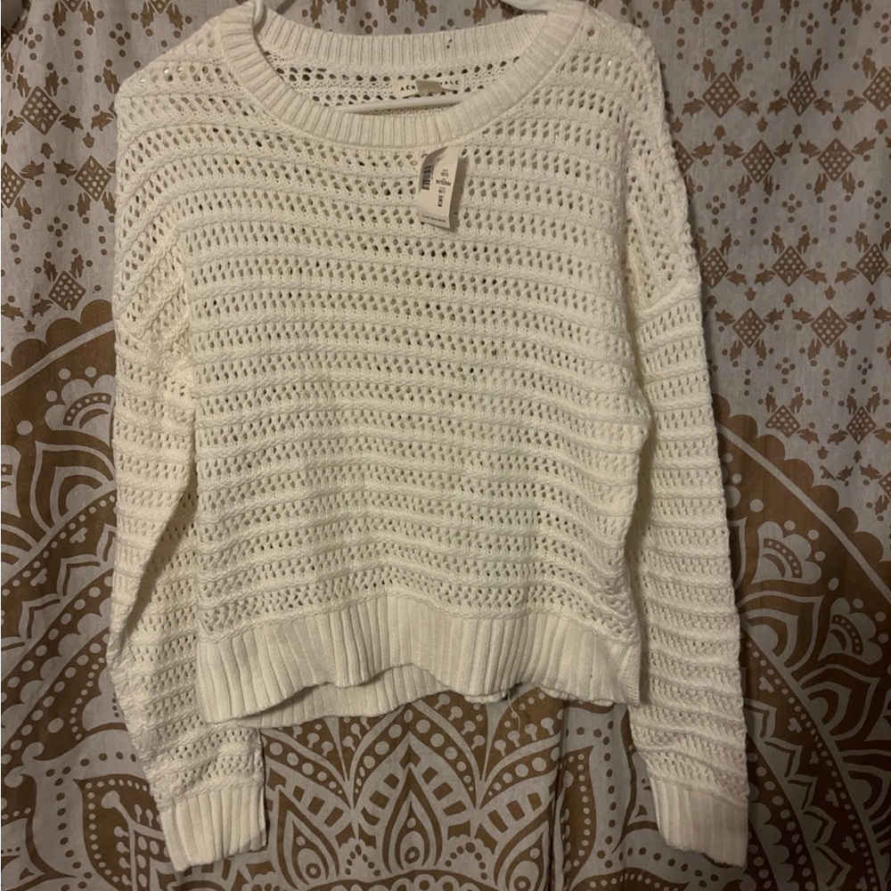 Aeropostale White Knit Crew Neck Sweater